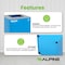 Alpine Industries Square Recycling Bin, 29 Gallons, Blue Can, Square Opening Lid, for Trash ALP4450-KIT-BLU-S-TR - alternate 2